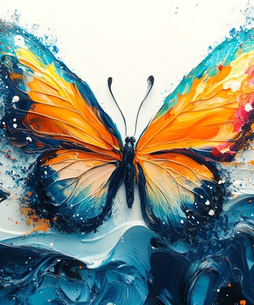 Butterfly graphic symbolizing transformation and personal growth in Christian recovery
